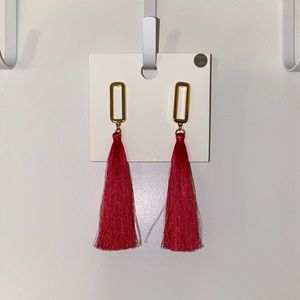 Hot pink fringe earrings